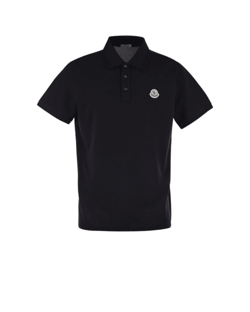 Polo Noir Logo Tricolore