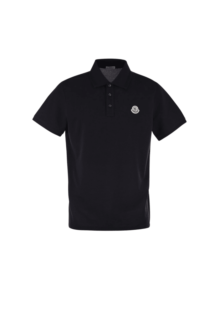 Polo Noir Logo Tricolore