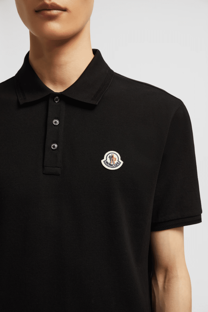 Polo Noir Logo Tricolore