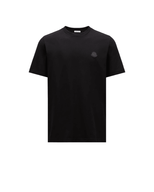 Tee-Shirt Coton Noir Logo Cuir