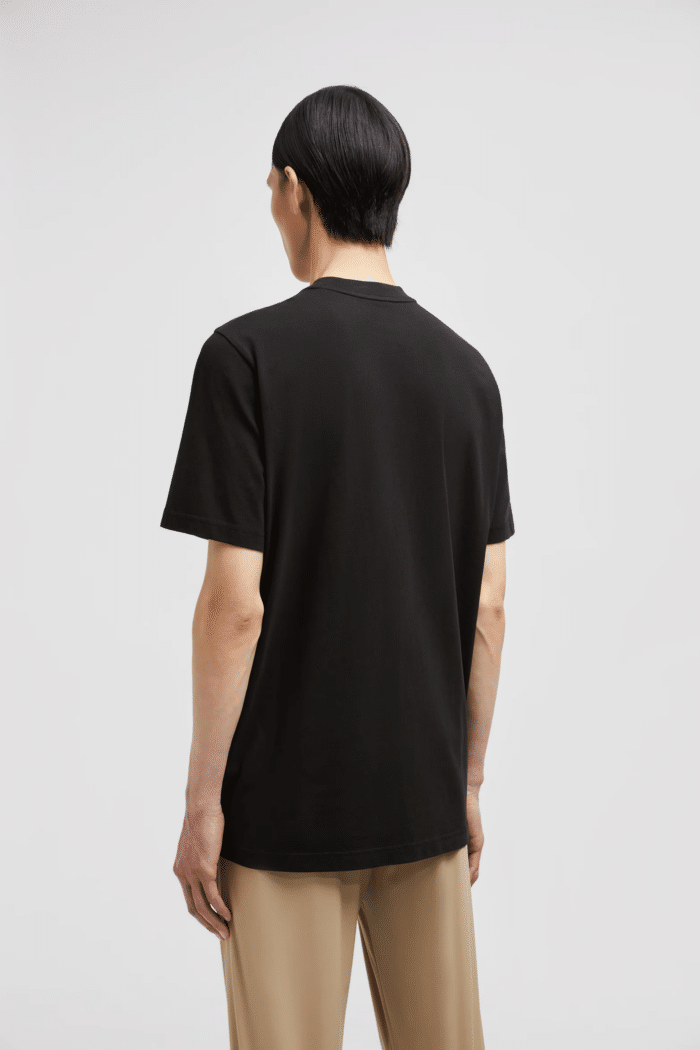 Tee-Shirt Coton Noir Logo Cuir