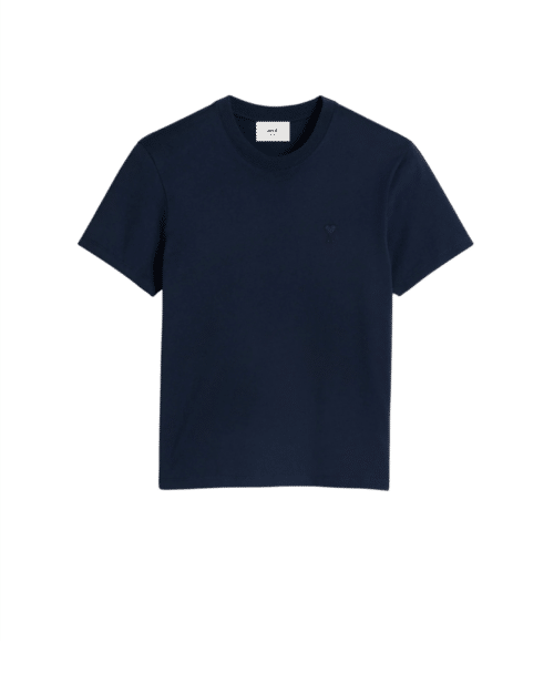 Tee-Shirt Bleu Nuit Cœur Ton sur Ton