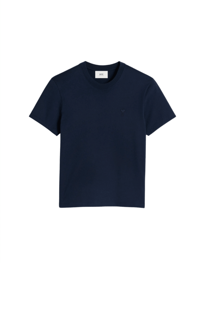Tee-Shirt Bleu Nuit Cœur Ton sur Ton