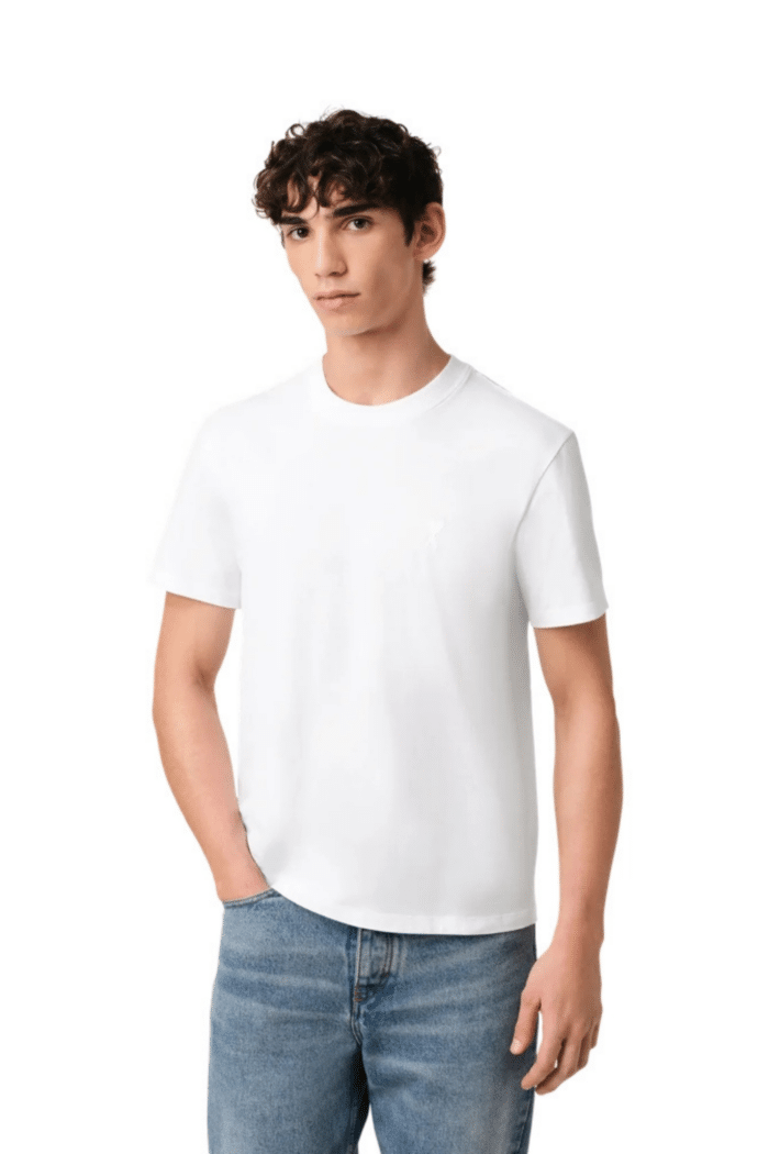 Tee-Shirt Blanc Cœur Ton sur Ton