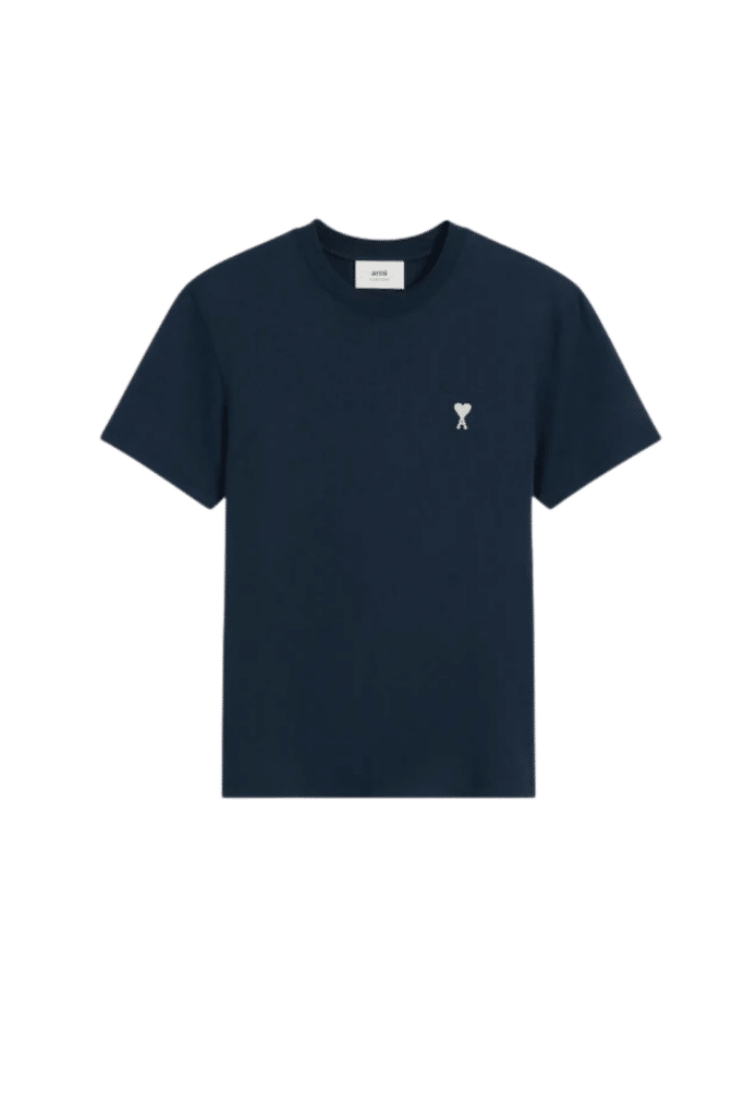 Tee-Shirt Coton Marine Cœur Écru