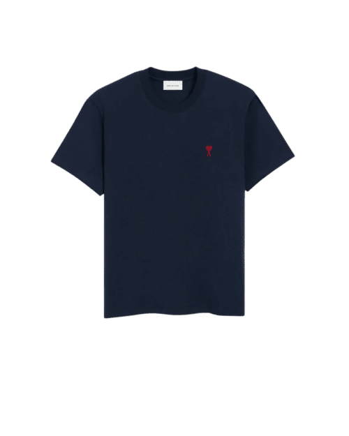 Tee-shirt Bleu Nuit cœur rouge