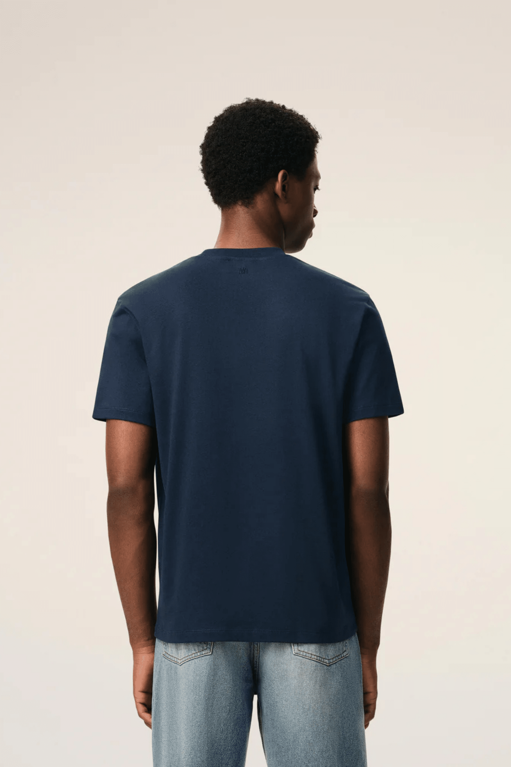 Tee-shirt Bleu Nuit cœur rouge