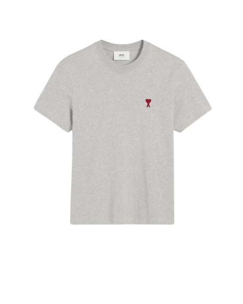 Tee-Shirt Gris Chiné Cœur Rouge