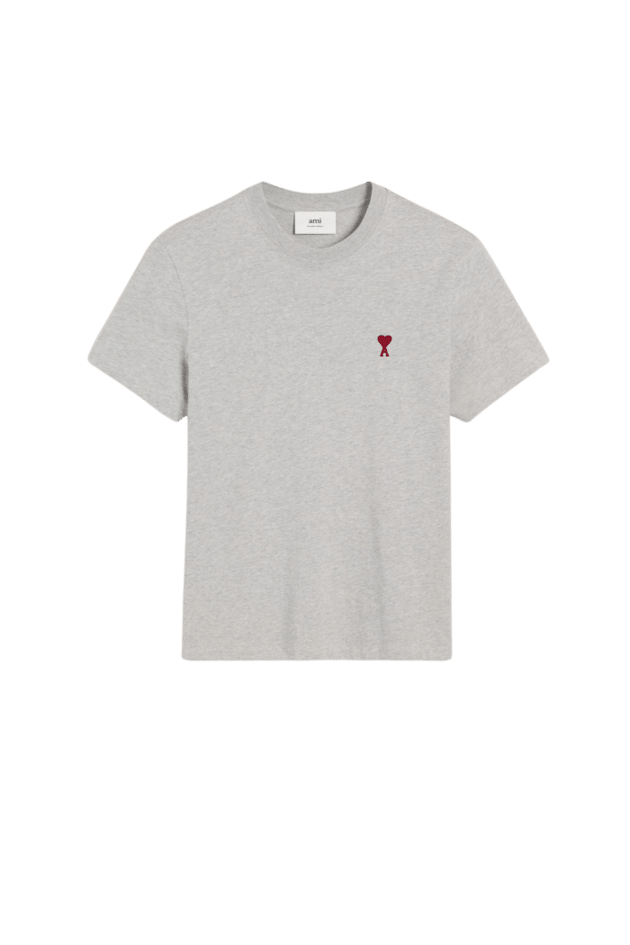 Tee-Shirt Gris Chiné Cœur Rouge