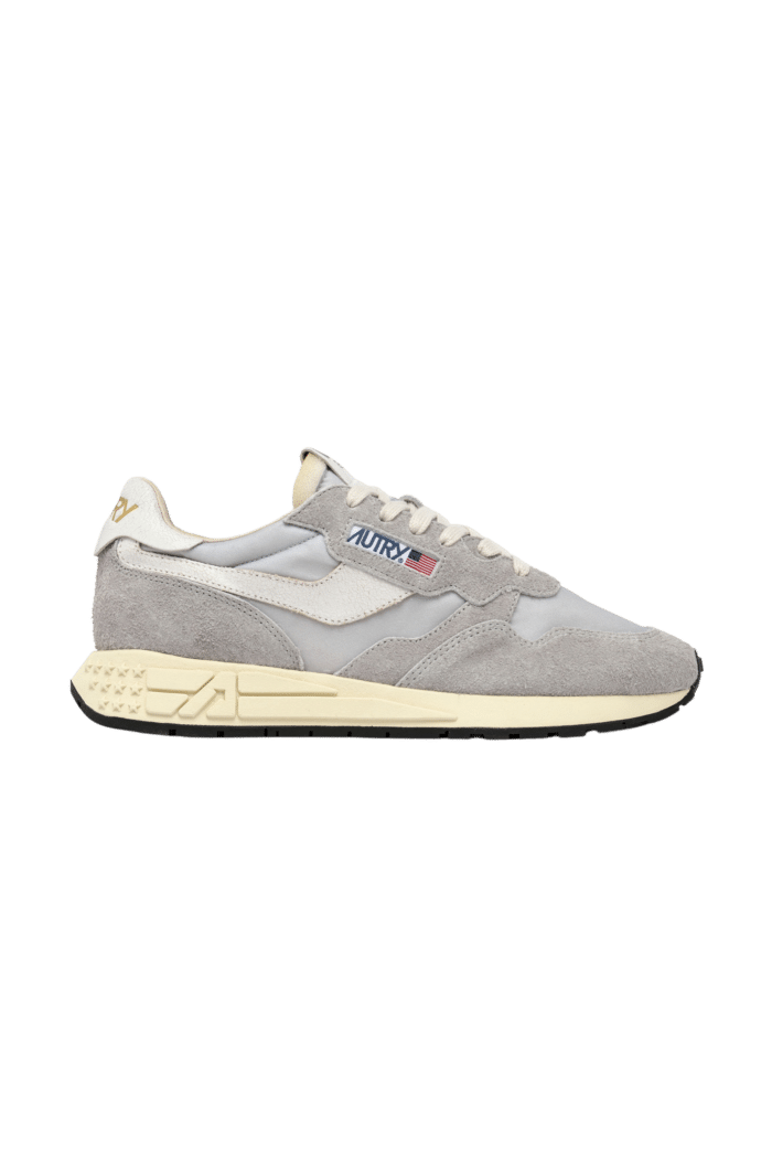 Sneakers Reelwind Daim et Nylon Gris Blanc