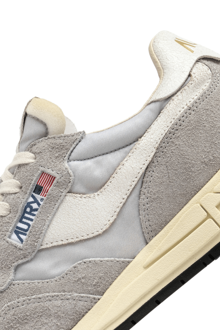 Sneakers Reelwind Daim et Nylon Gris Blanc
