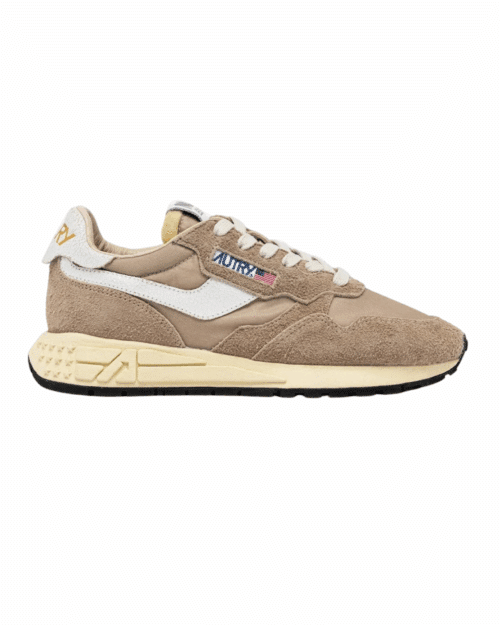 Sneakers Reelwind Daim et Nylon Poivre Blanc