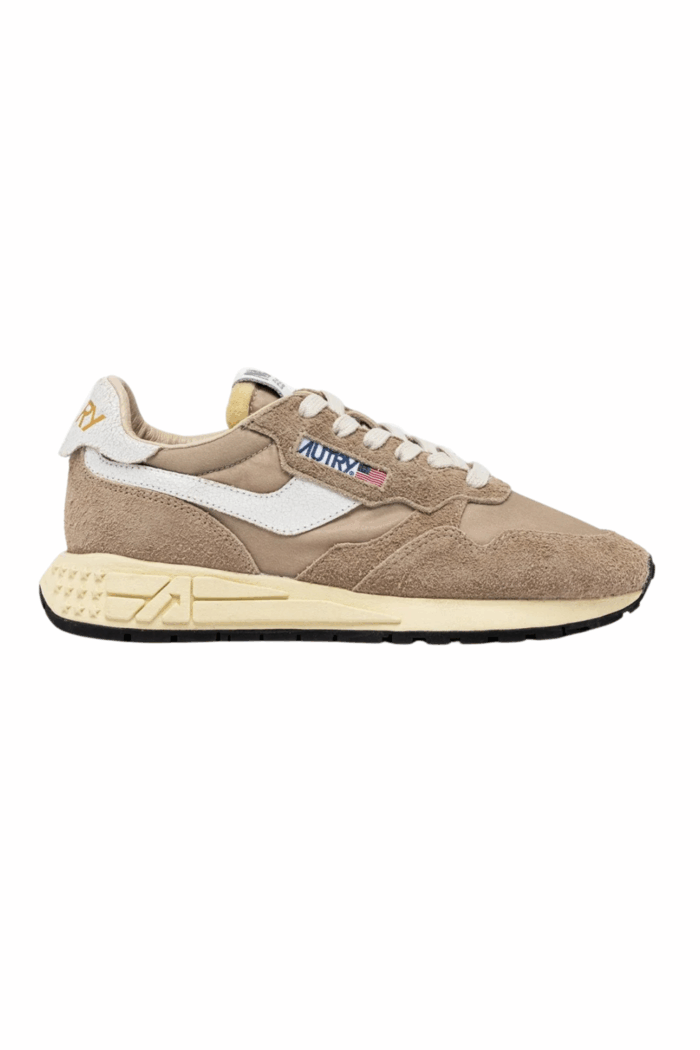 Sneakers Reelwind Daim et Nylon Poivre Blanc