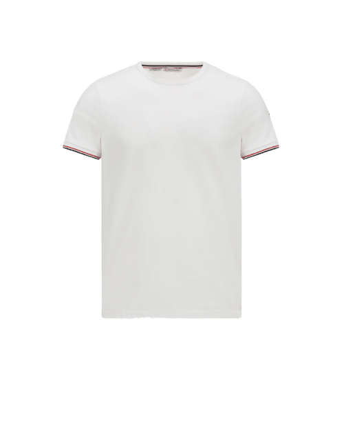 Tee-Shirt Blanc Cassé Manches Tricolores