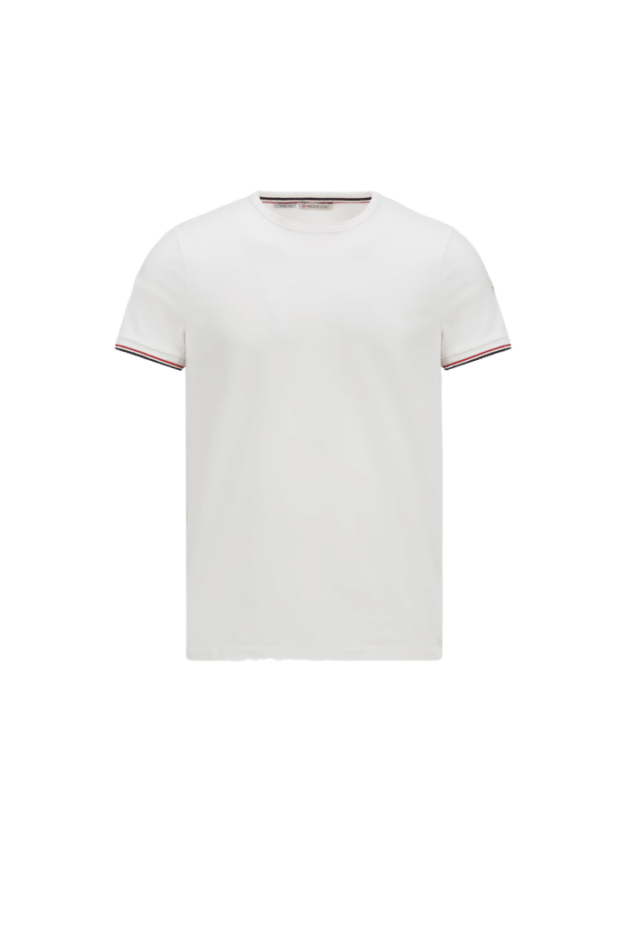 Tee-Shirt Blanc Cassé Manches Tricolores