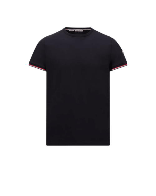 Tee-Shirt Bleu Nuit Manches Tricolores