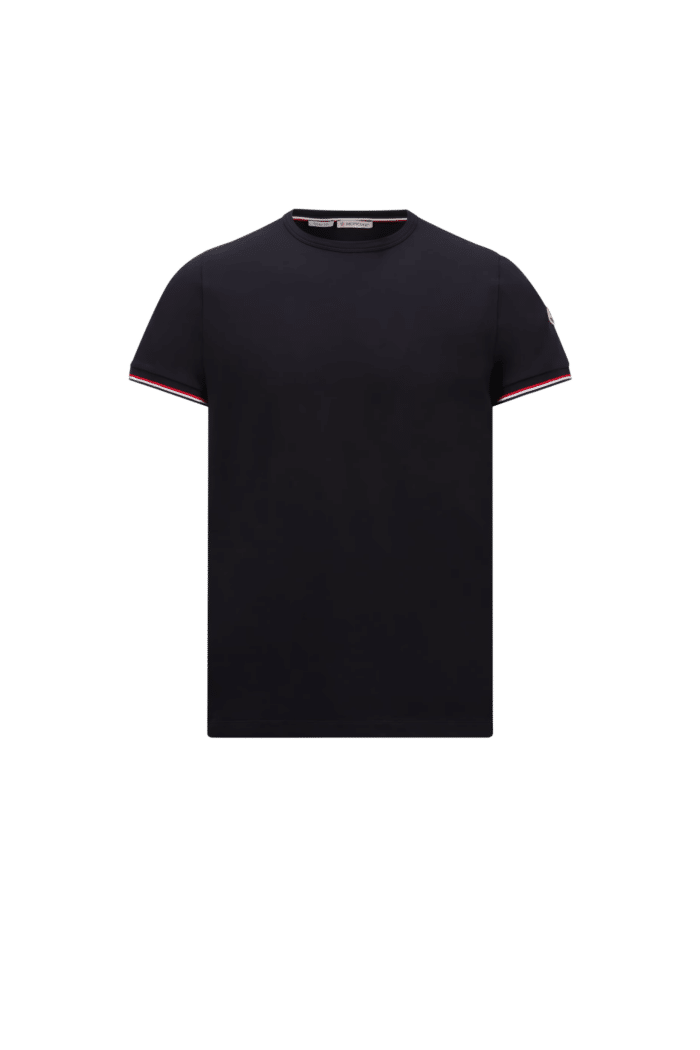 Tee-Shirt Bleu Nuit Manches Tricolores