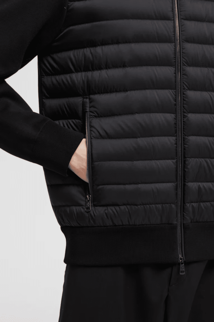 Cardigan Zippé Matelassé Noir