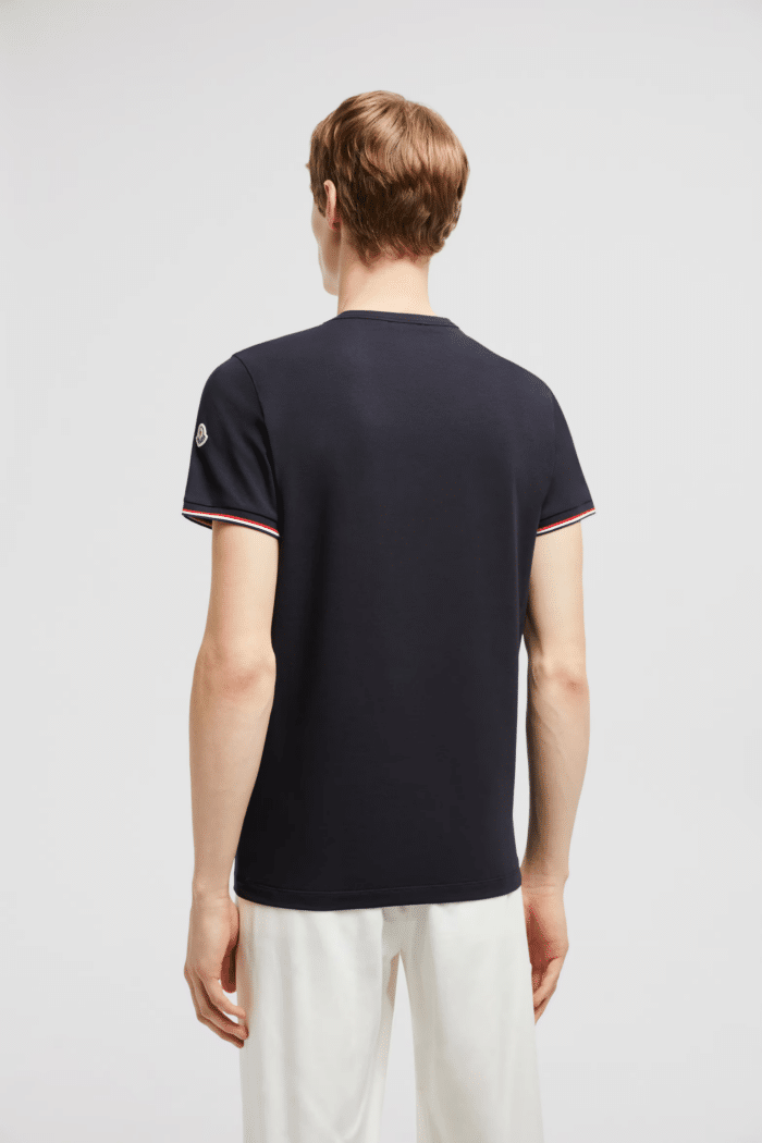 Tee-Shirt Bleu Nuit Manches Tricolores