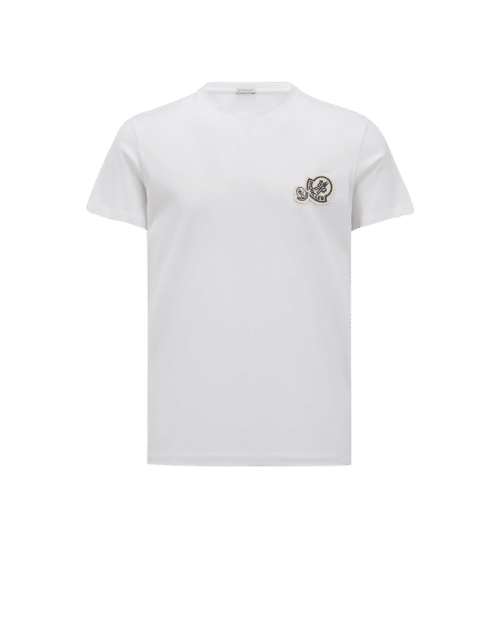 Tee-Shirt Blanc Double Logo Poitrine