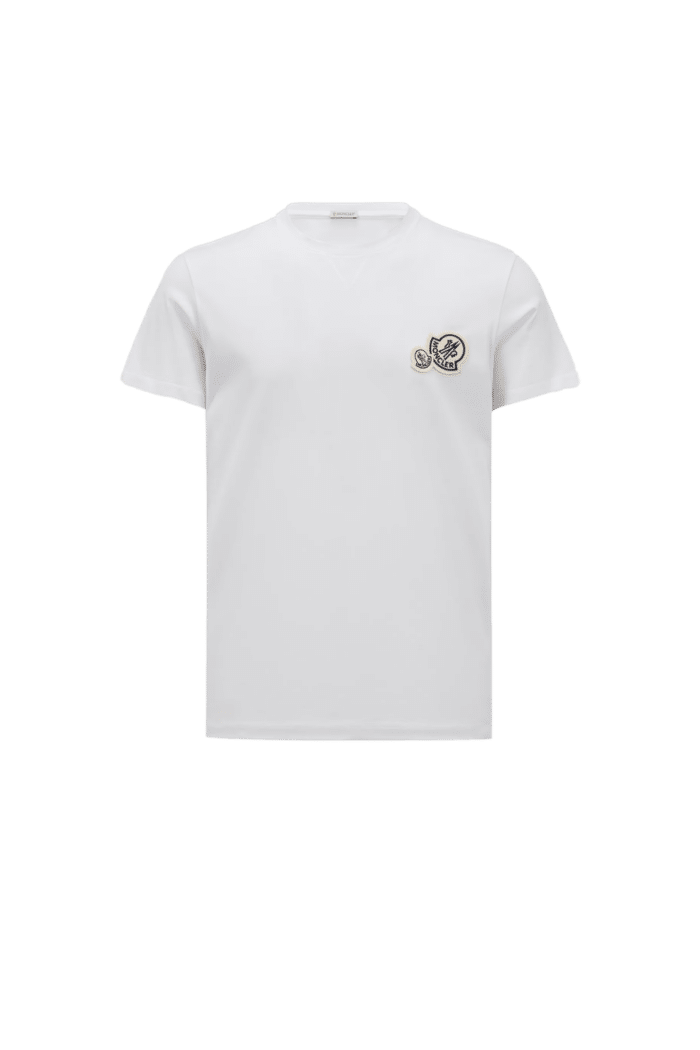 Tee-Shirt Blanc Double Logo Poitrine