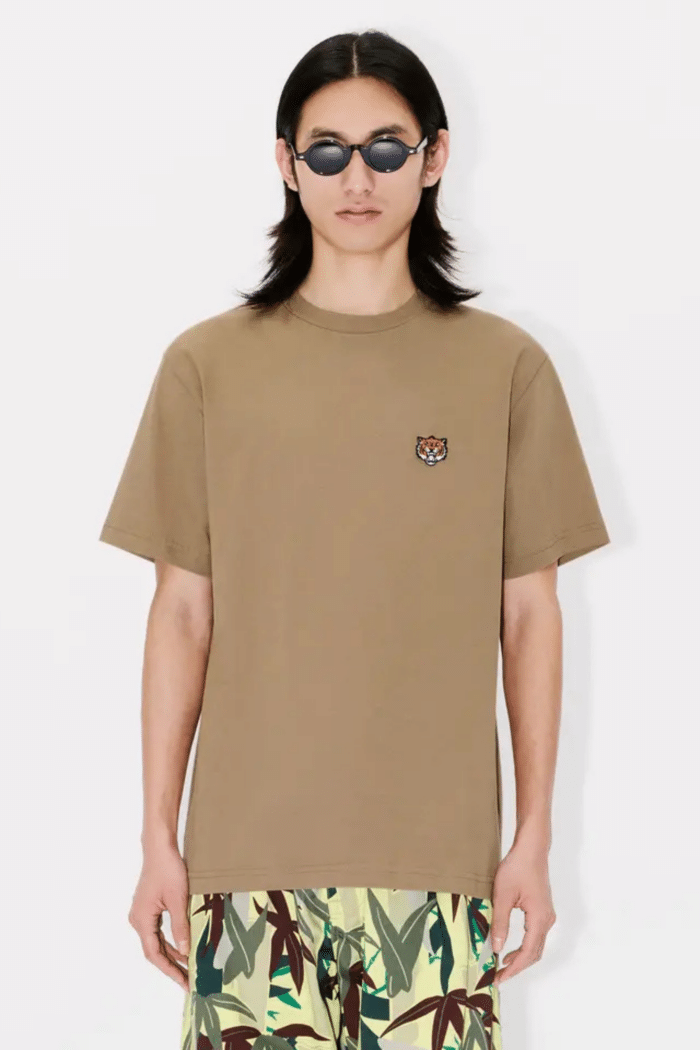 Tee-Shirt Happy Tiger Coton Grège