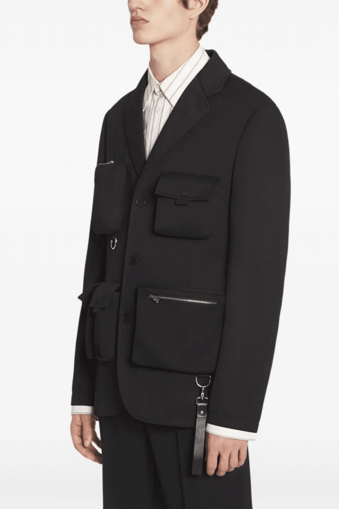 Veste Multipoches Laine Noire