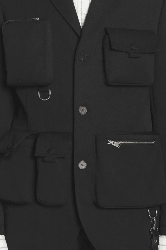 Veste Multipoches Laine Noire