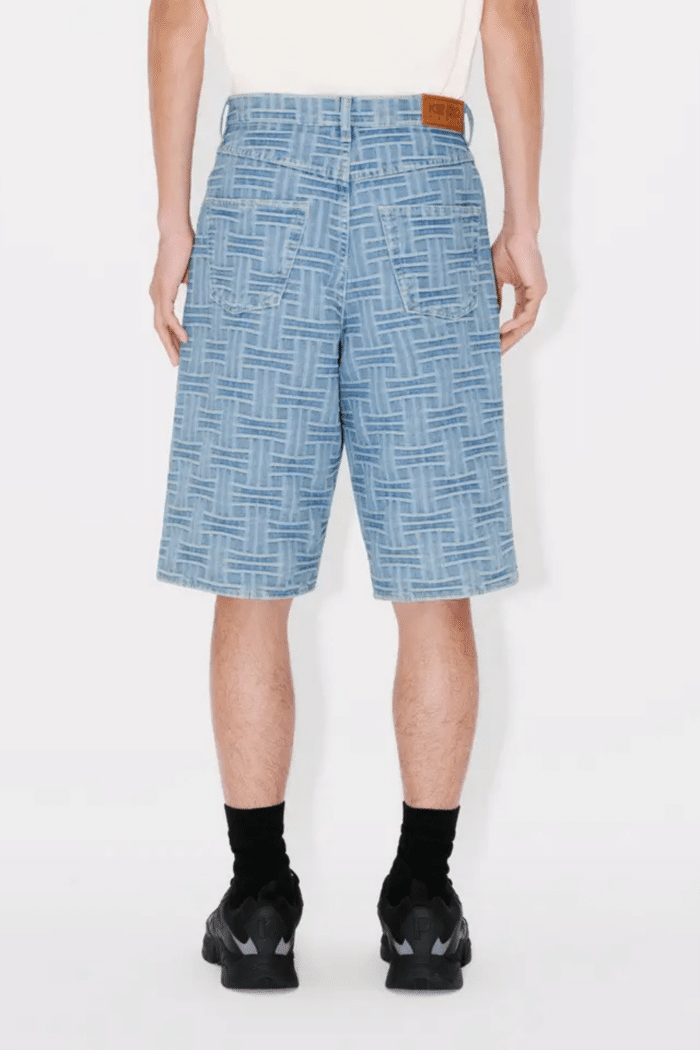 Short Weave Denim Bleu Délavé