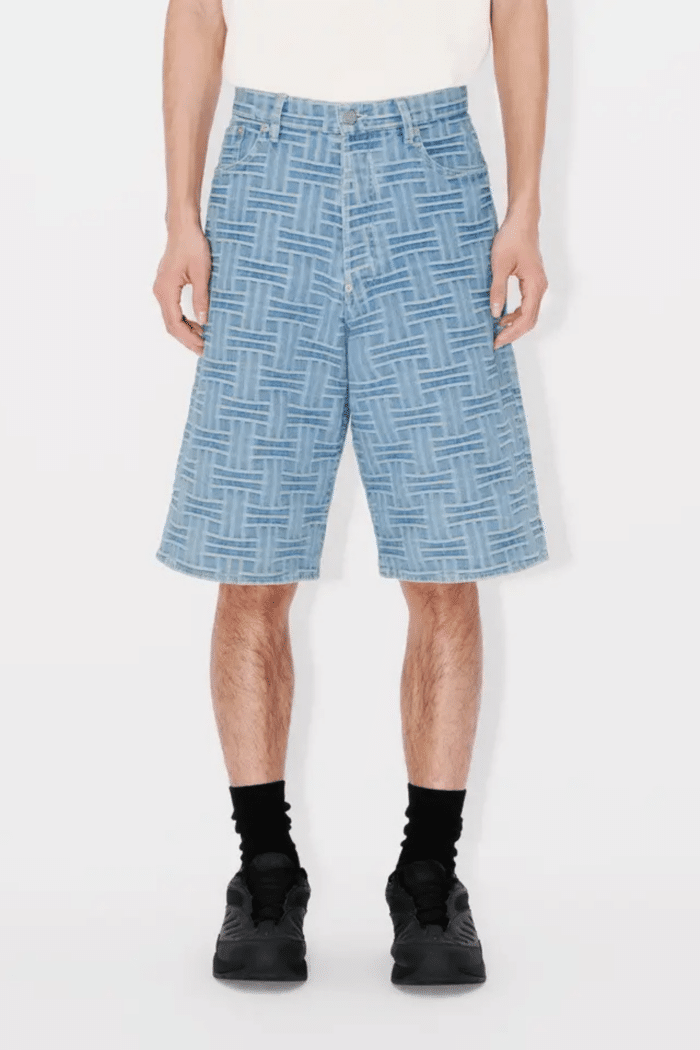 Short Weave Denim Bleu Délavé