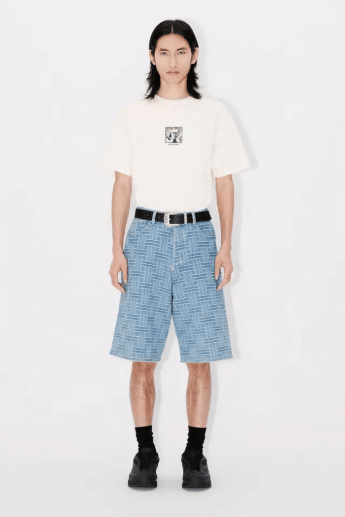 Short Weave Denim Bleu Délavé