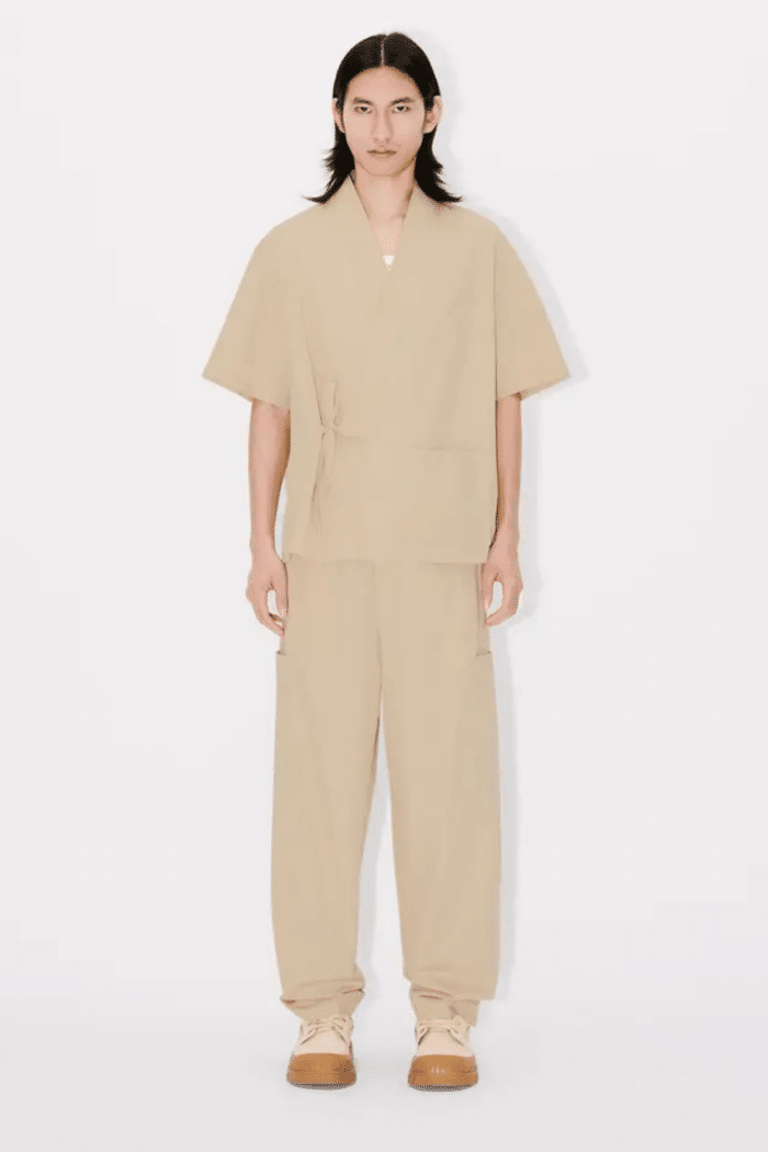 Pantalon Jogging Cargo Coton Beige