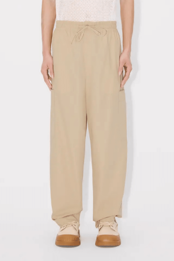 Pantalon Jogging Cargo Coton Beige