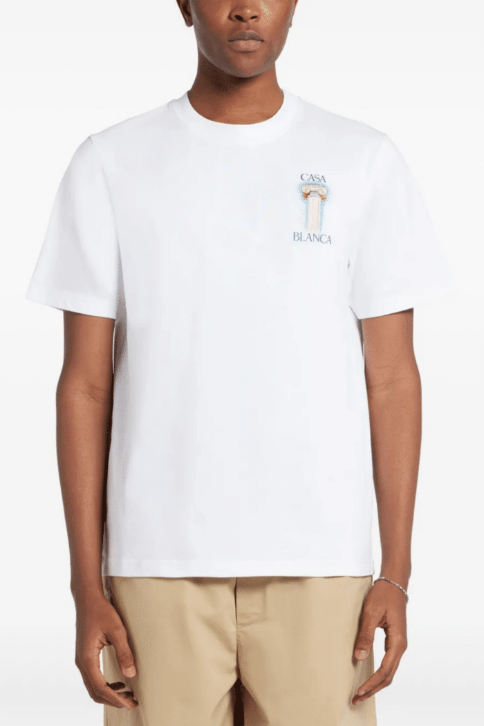 Tee-Shirt La Colonne Coton Blanc