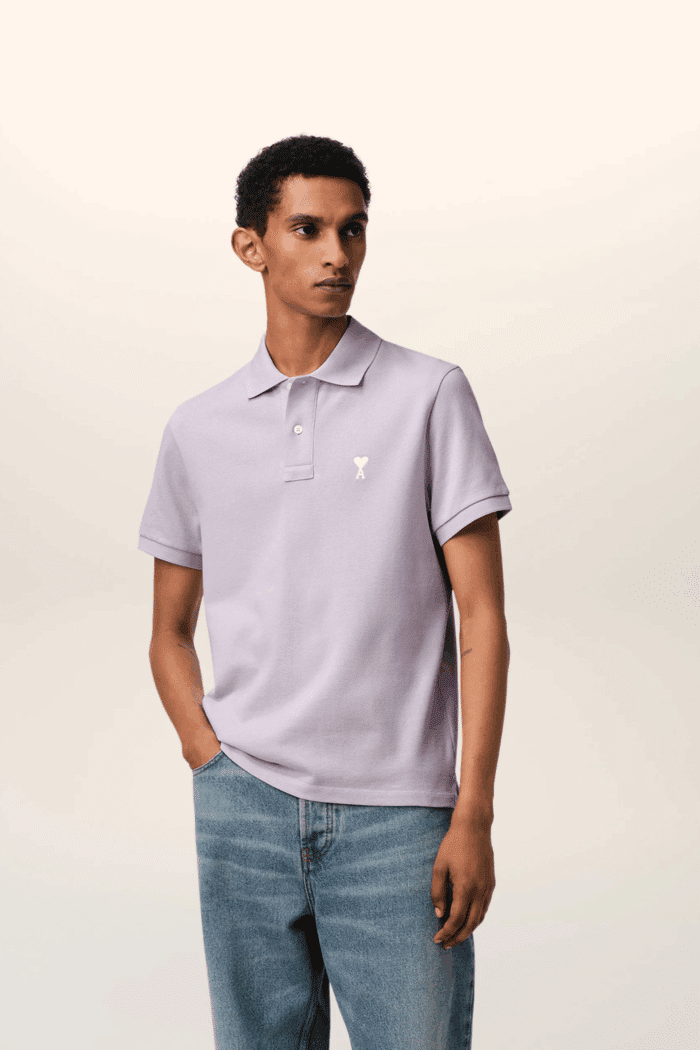Polo Ami Lilas Cœur Blanc – Image 2