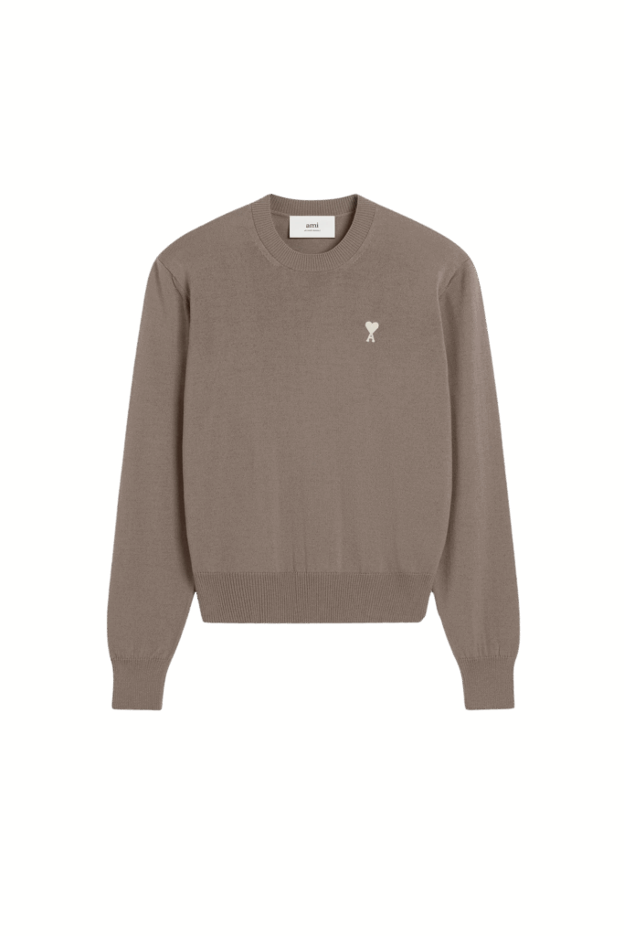 Pull Laine Cendre Cœur Blanc