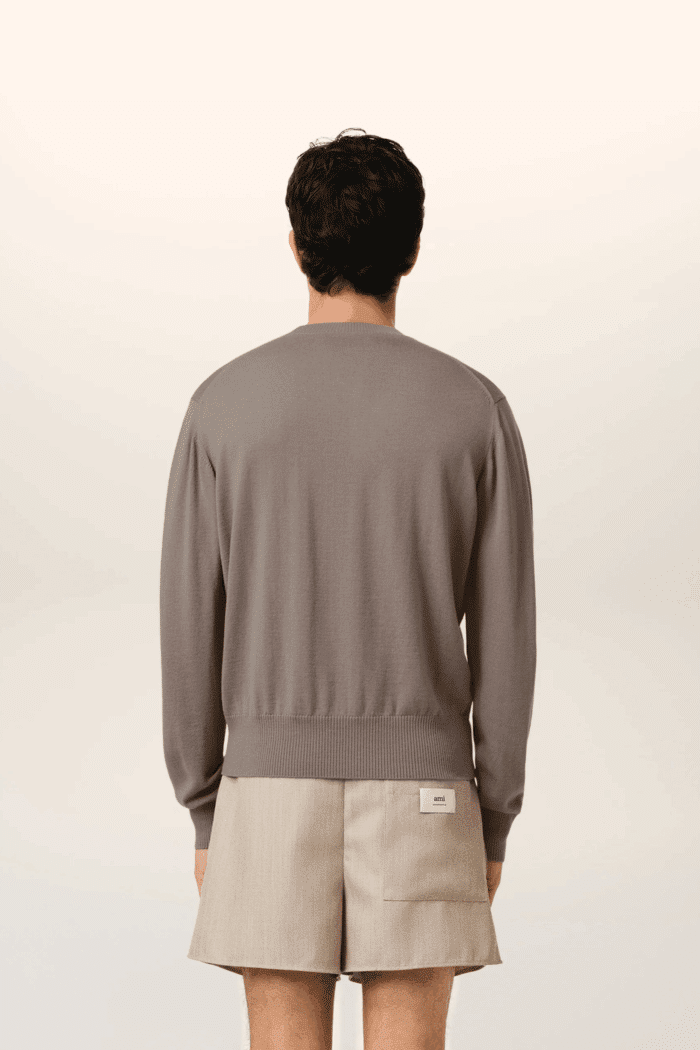 Pull Laine Cendre Cœur Blanc