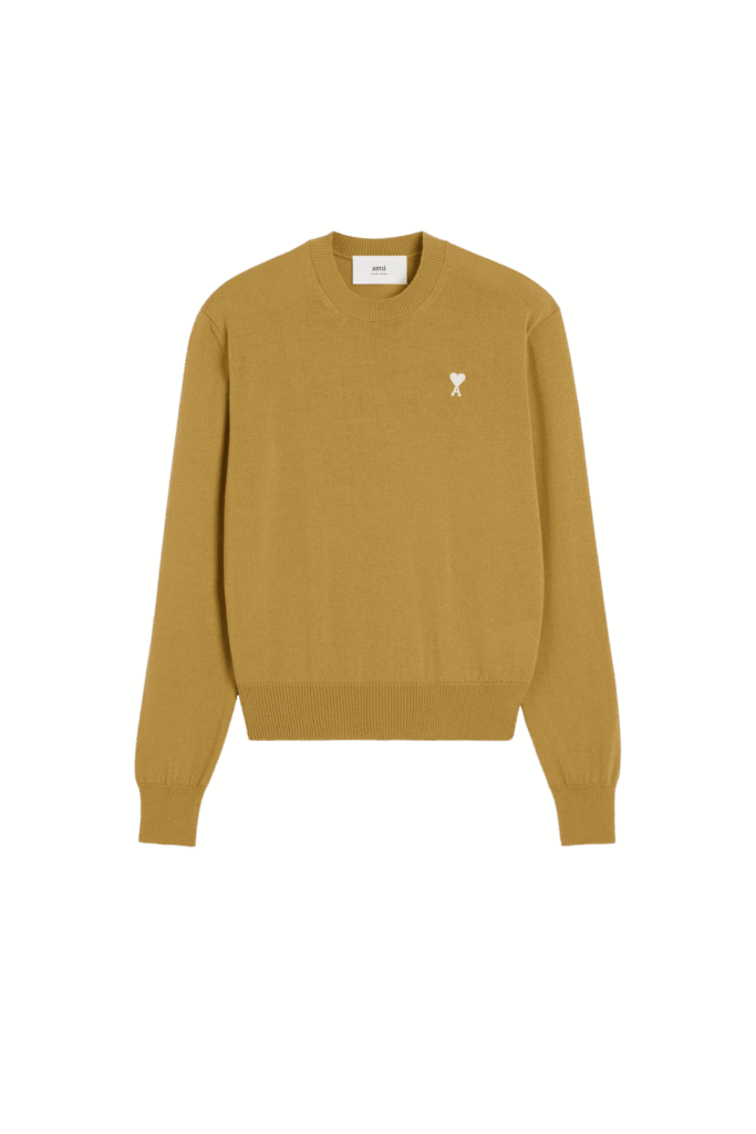 Pull Laine Havane Cœur Blanc