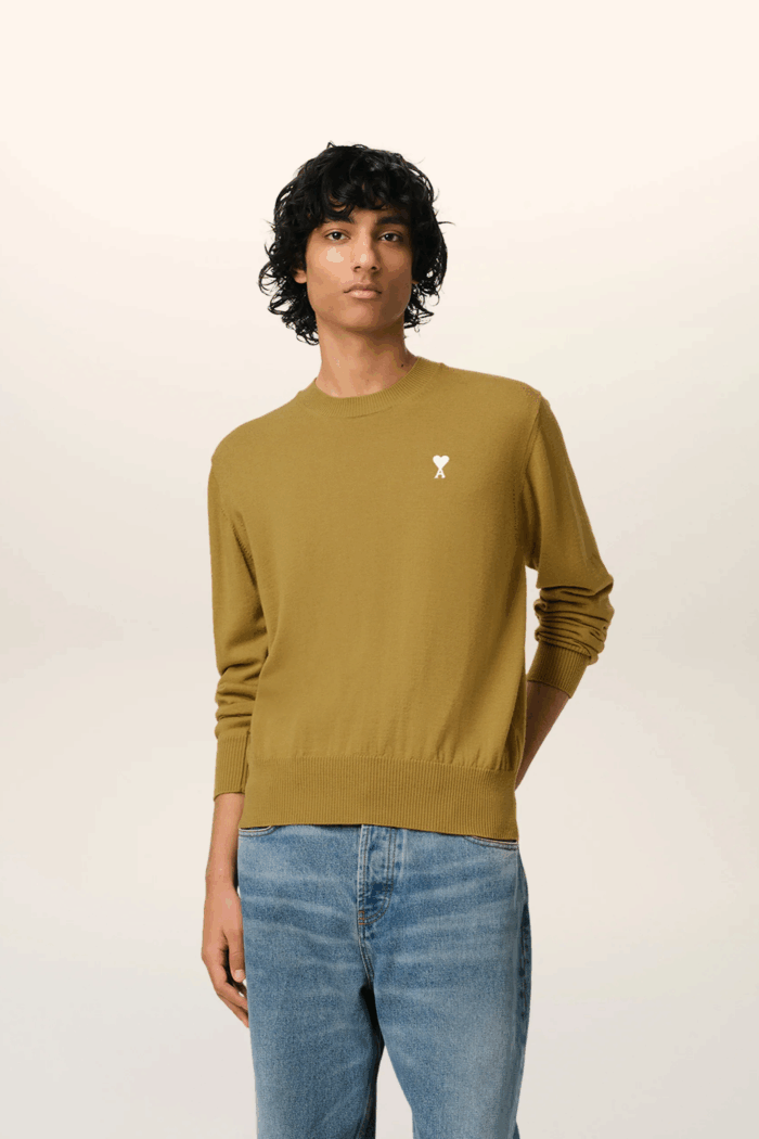 Pull Laine Havane Cœur Blanc
