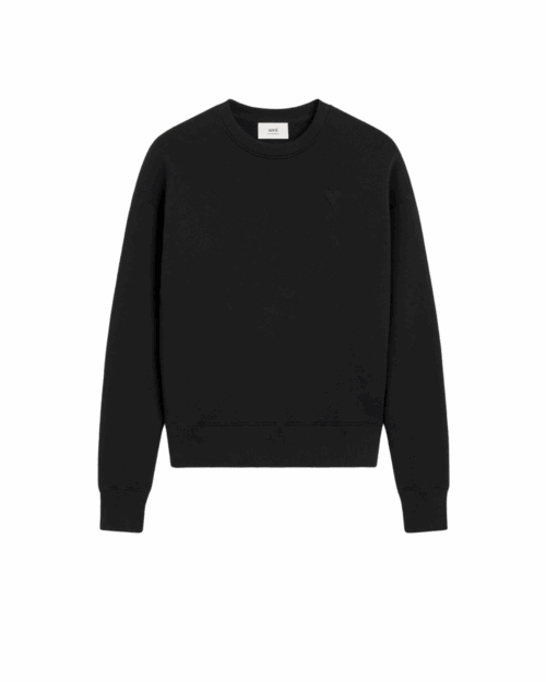 Sweat Noir Cœur Embossé Ton sur Ton