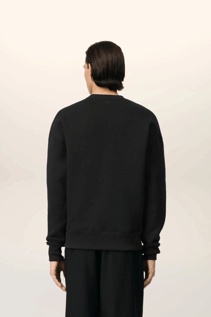 Sweat Noir Cœur Embossé Ton sur Ton