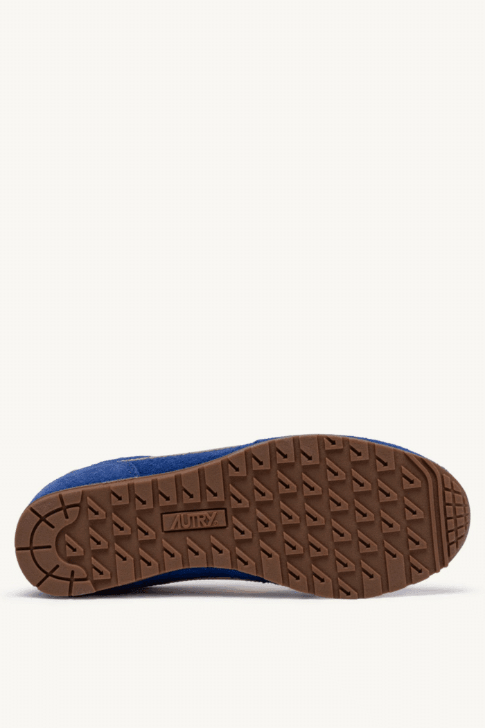 Sneakers Windspin Daim Bleu Cuir Écru