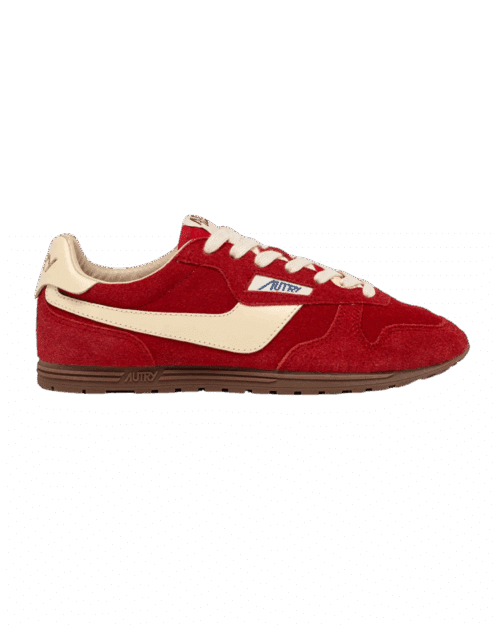 Sneakers Windspin Daim Rubis Cuir Écru