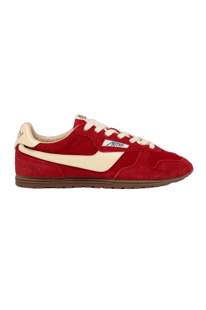 Sneakers Windspin Daim Rubis Cuir Écru