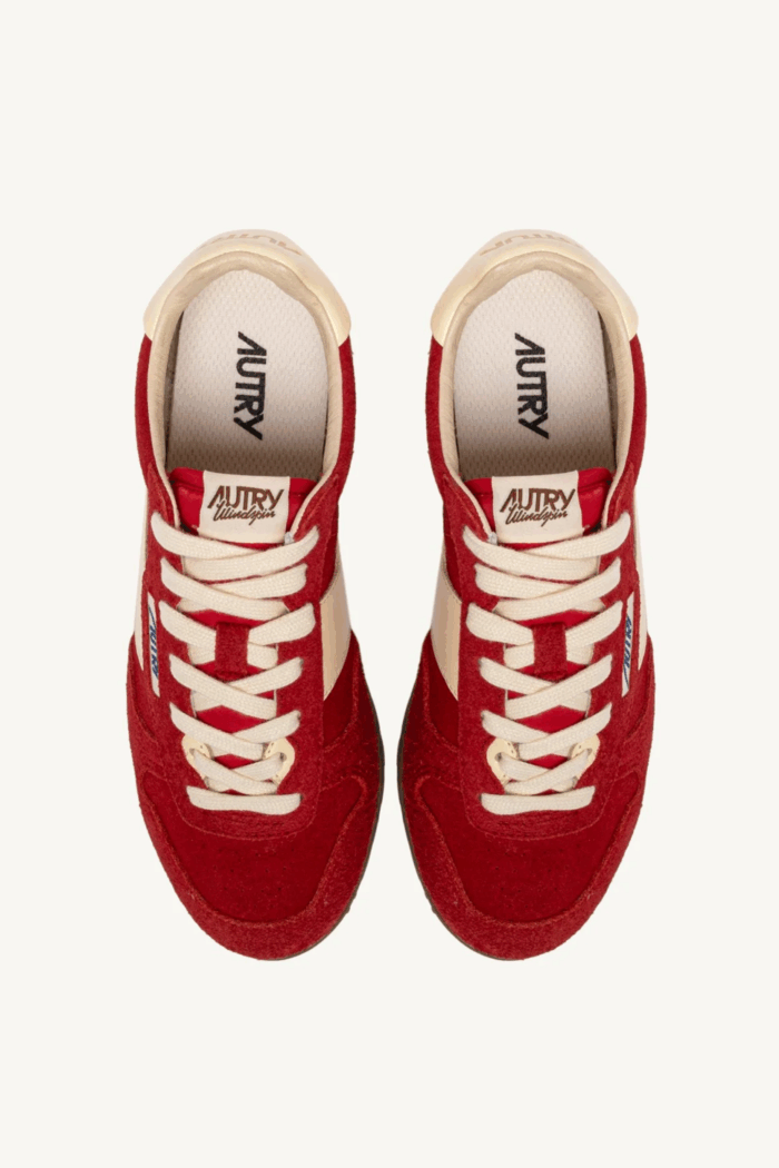 Sneakers Windspin Daim Rubis Cuir Écru