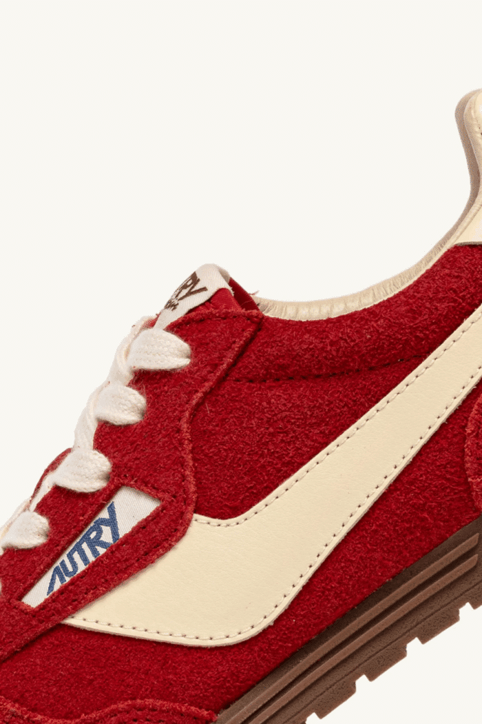 Sneakers Windspin Daim Rubis Cuir Écru