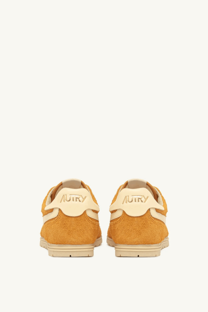 Sneakers Windspin Daim Safran Cuir Écru