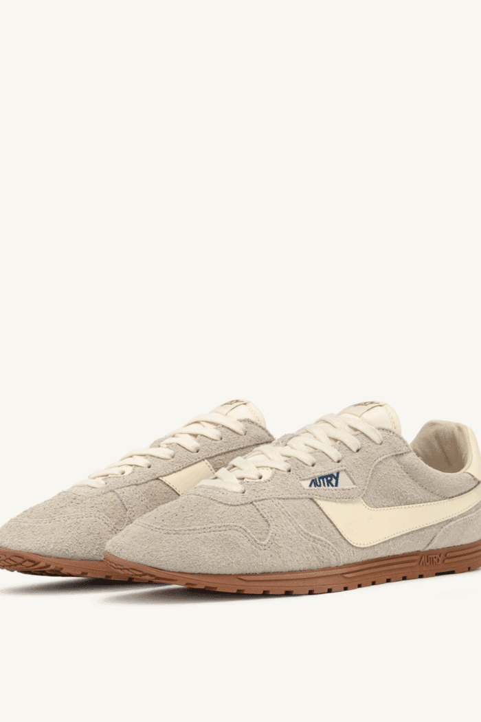 Sneakers Windspin Daim Beige Cuir Écru