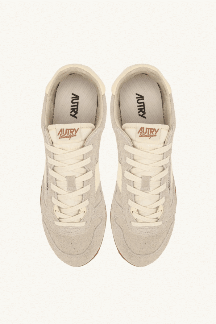 Sneakers Windspin Daim Beige Cuir Écru