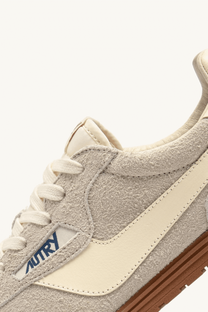 Sneakers Windspin Daim Beige Cuir Écru